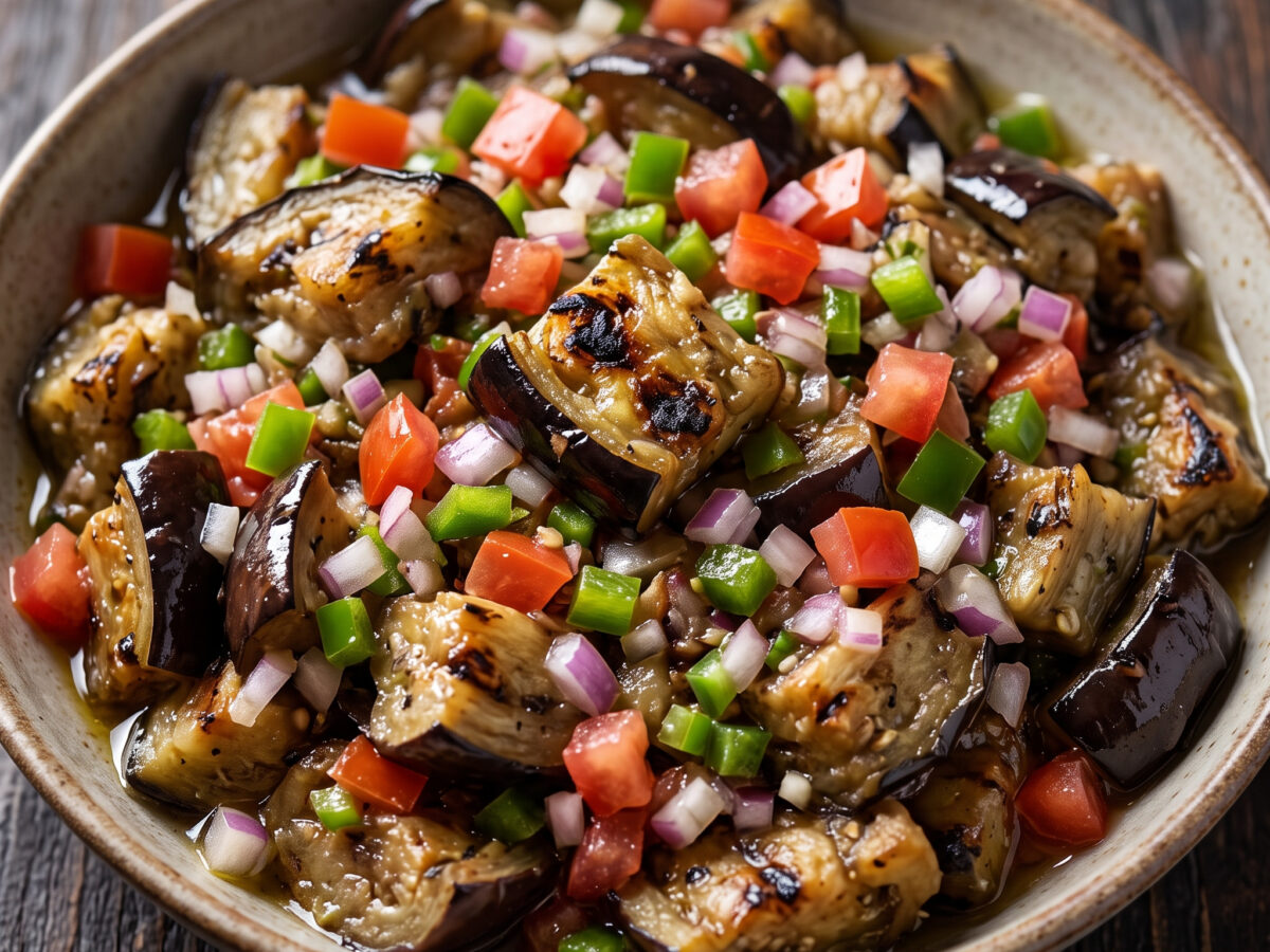 Ägyptischer Auberginensalat vom Grill