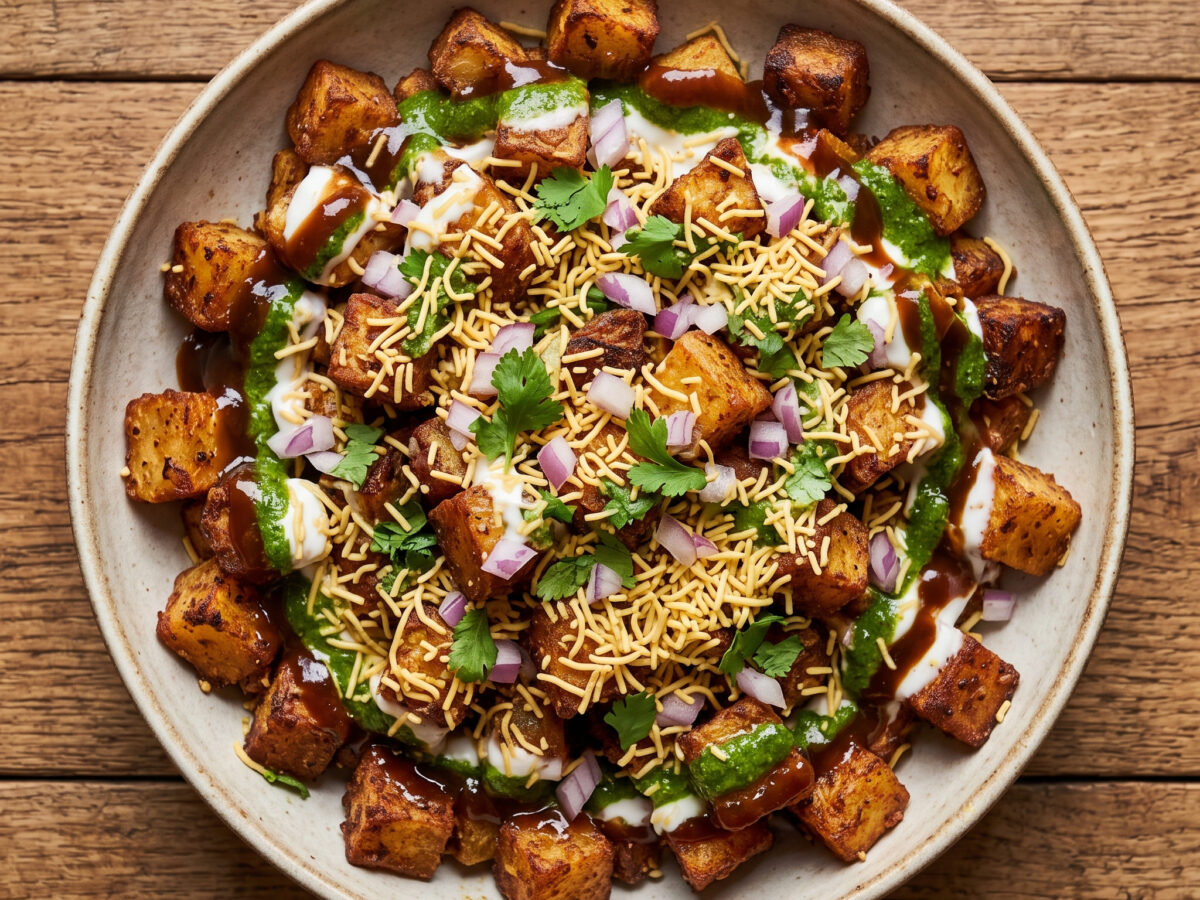 Aloo Chaat von der Grillplatte