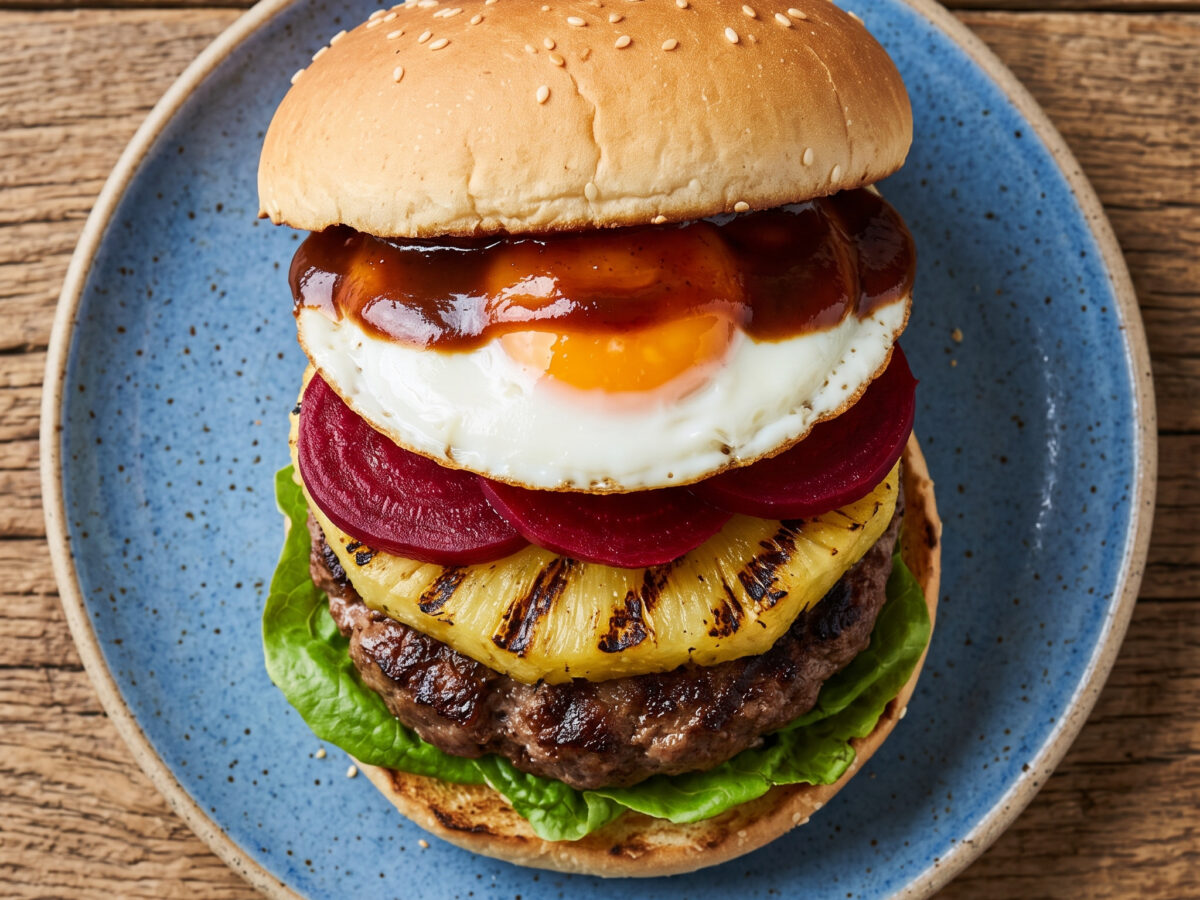Aussie Burger mit Grill-Ananas