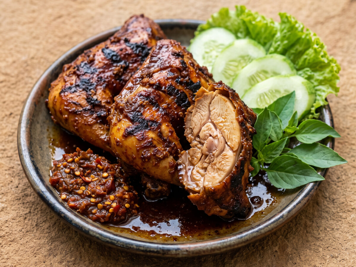 Ayam Bakar Kalasan vom Holzkohlegrill