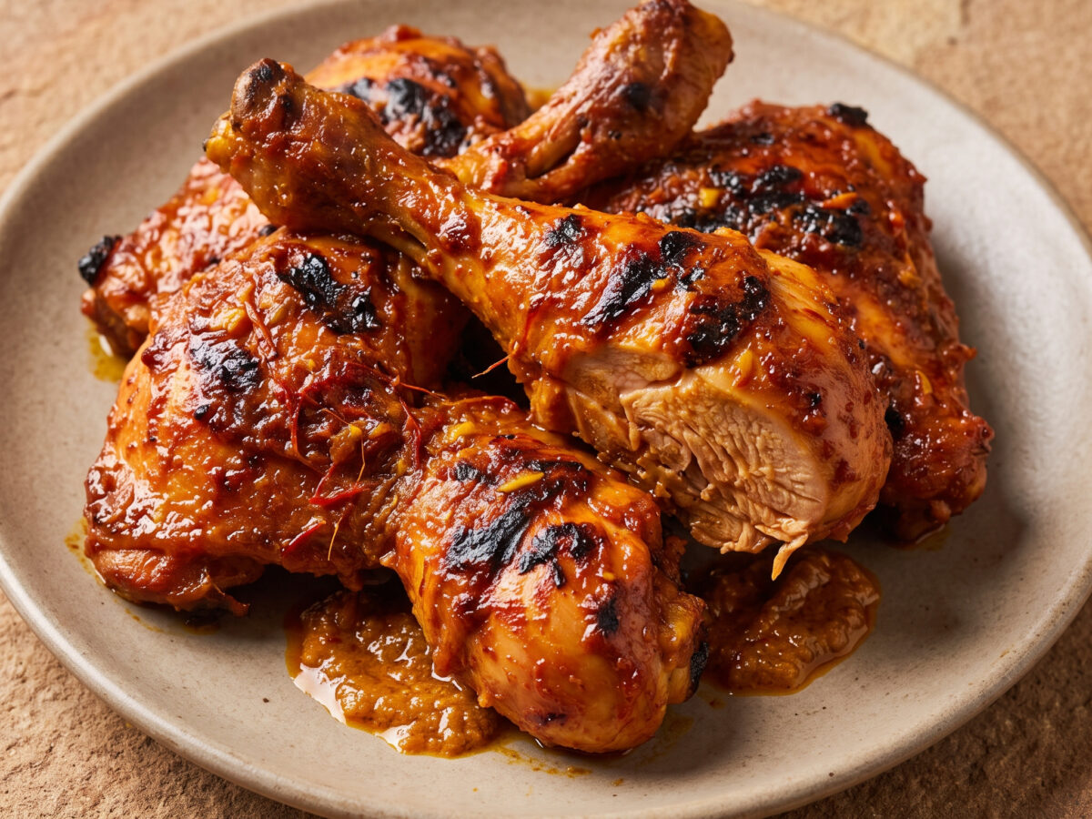 Ayam Bakar Padang vom Holzkohlegrill