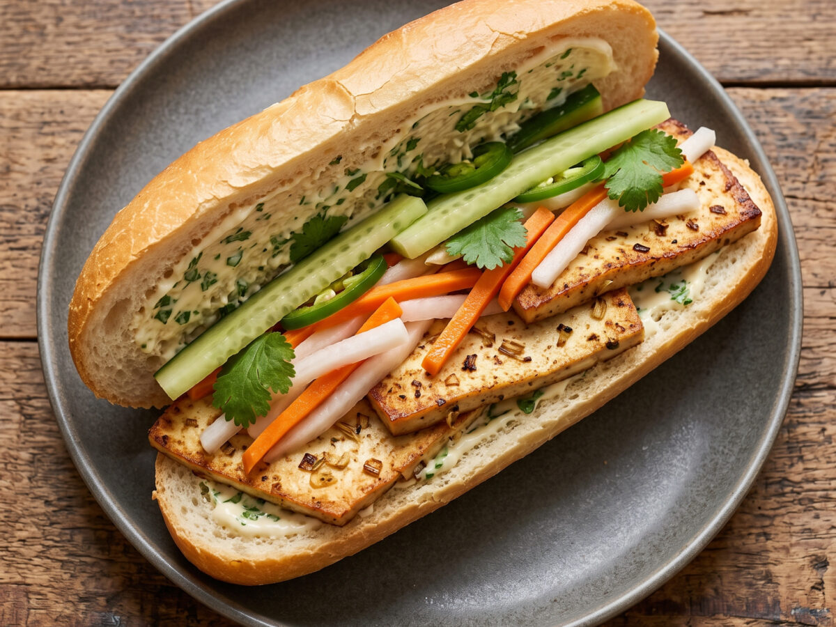 Bánh mì chay mit Zitronengras-Tofu