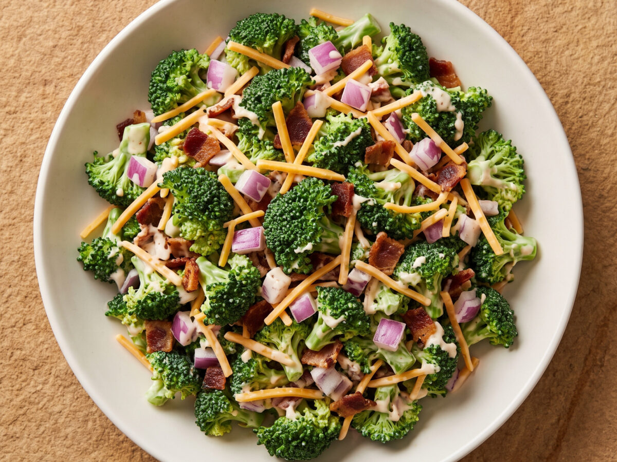 Bar-B-Que Broccoli Salad mit White-BBQ-Dressing