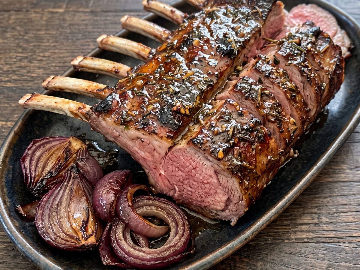 Neuseeländisches Barbecue-Lammrack mit Kräuterglasur