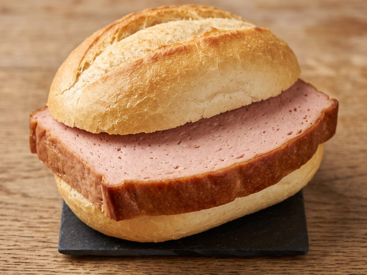 Bayerische Leberkässemmel vom Grill