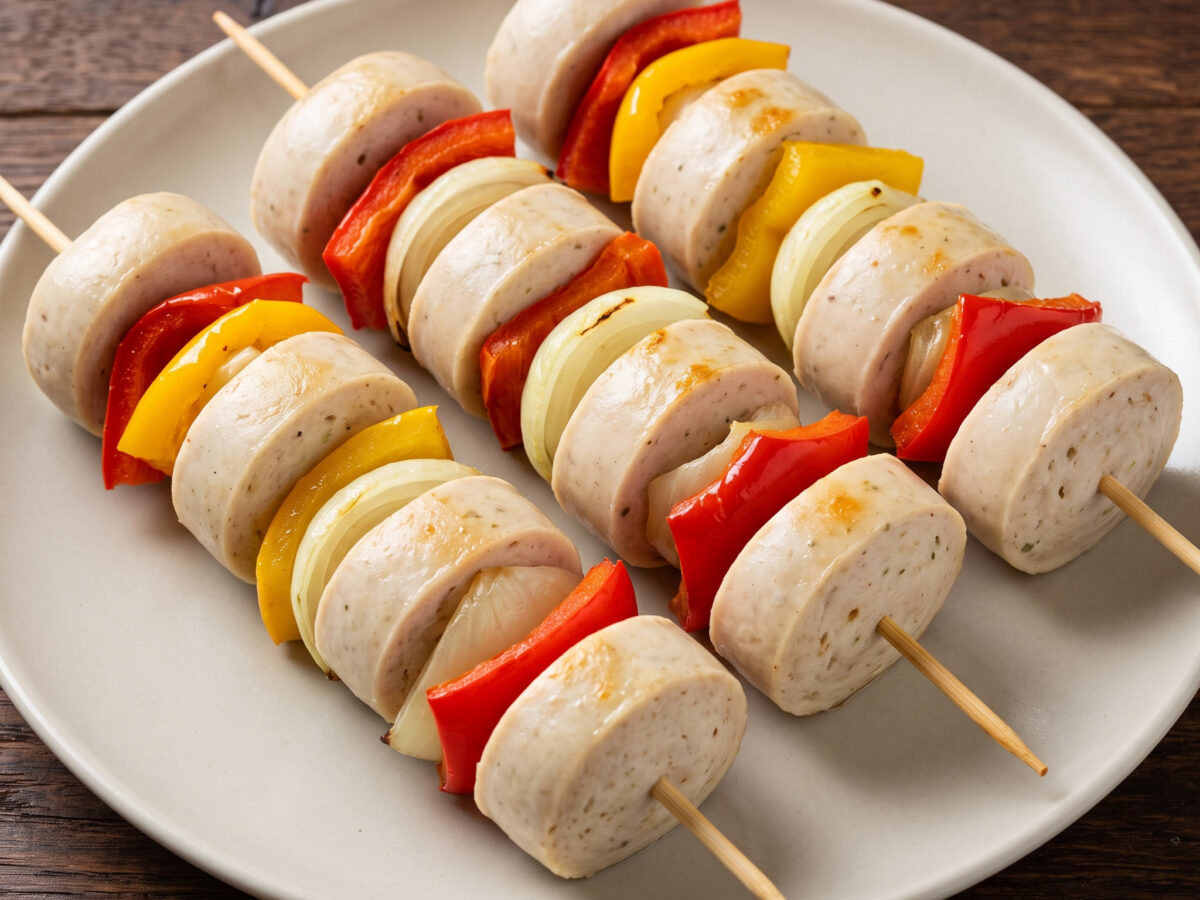 Bayerische Weißwurstspieße vom Grill