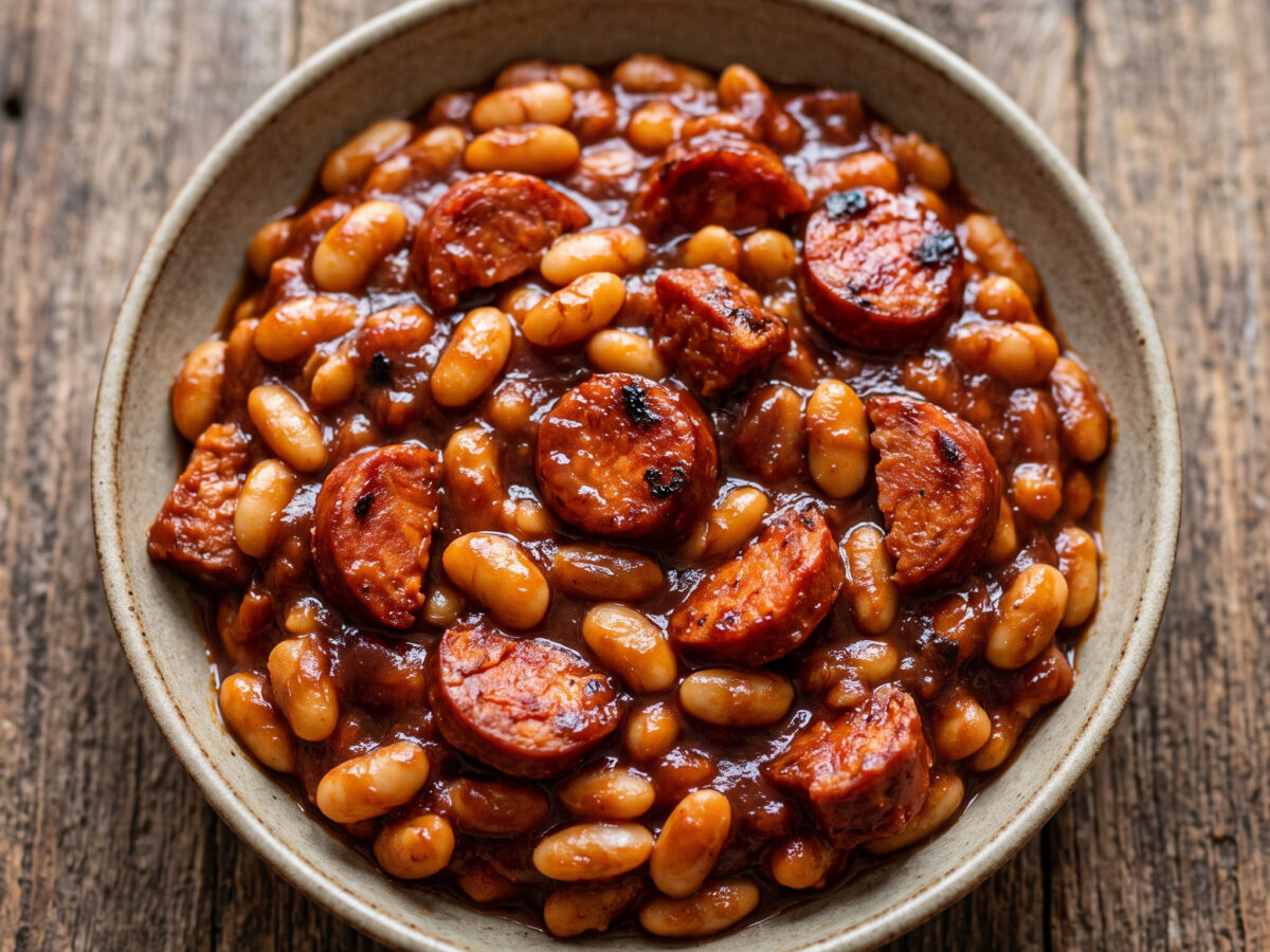 Würzige Bohnen aus der BBQ-Pfanne