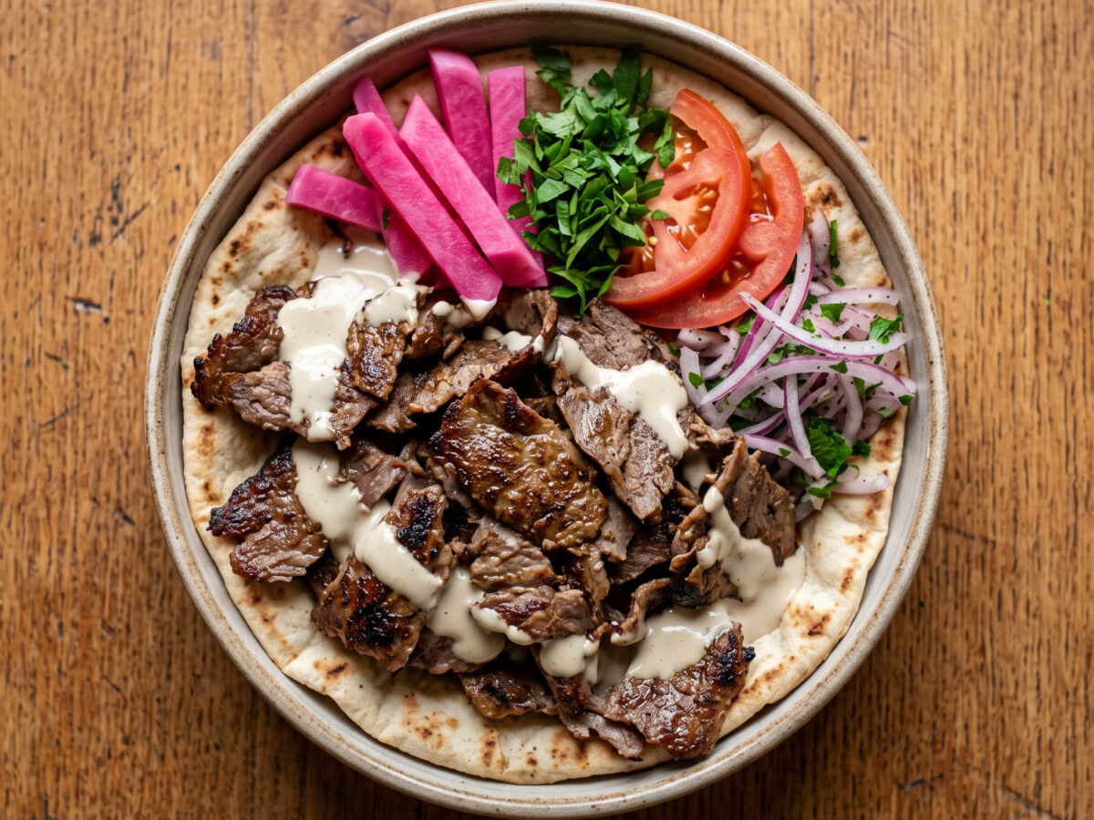 Beef Shawarma vom vertikalen Grill