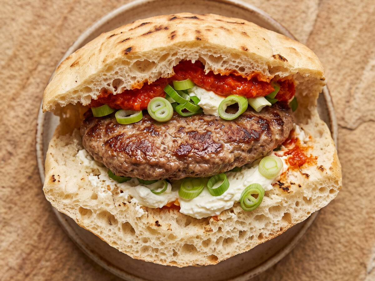 Bosanska Pljeskavica im Grillbrot