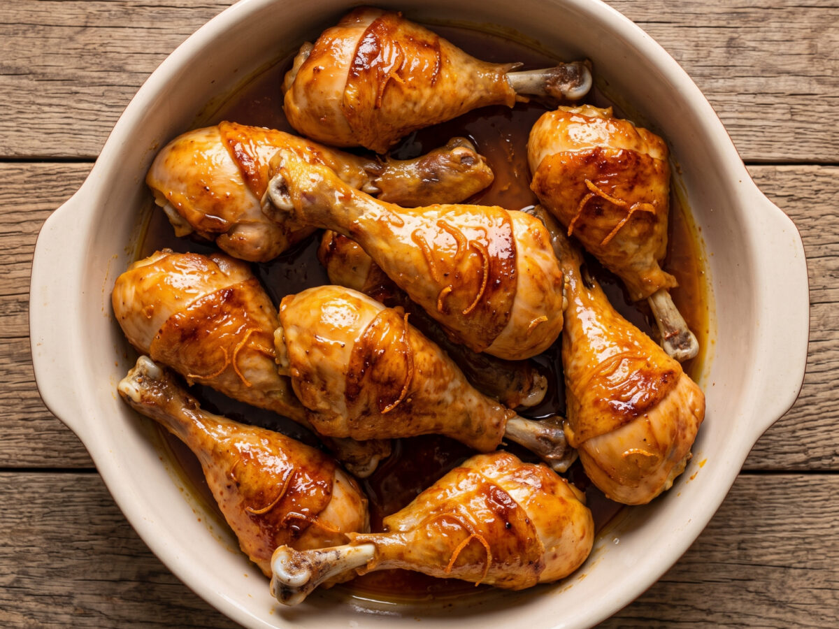 Brasilianischer Churrasco: Coxa de frango mit Orange