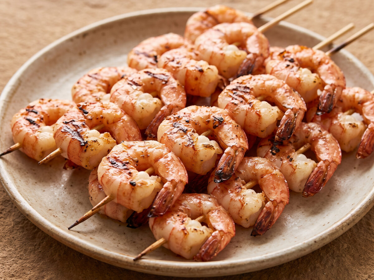 Brochetas de camarón mit Pasilla-Zitrus-Marinade