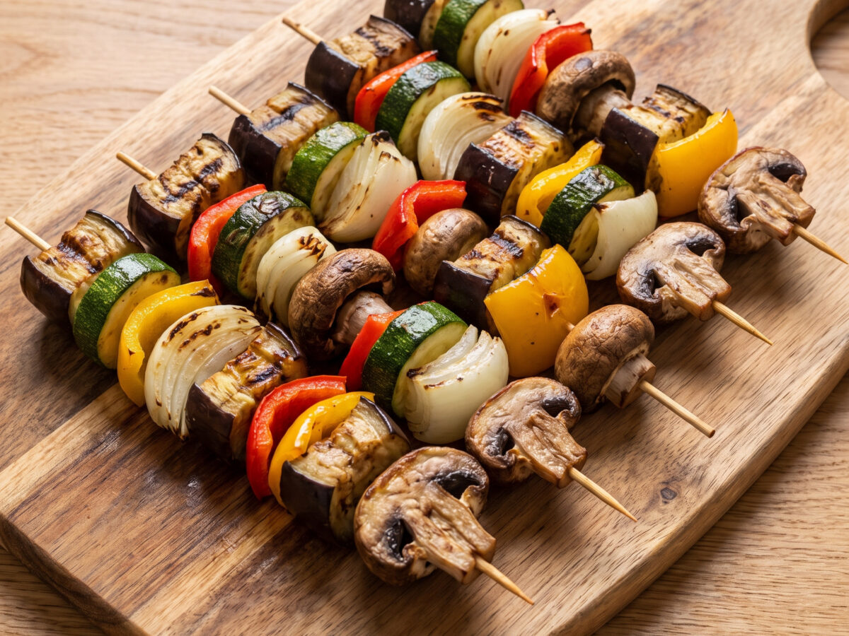 Brochetas mit Gemüse und Champignons