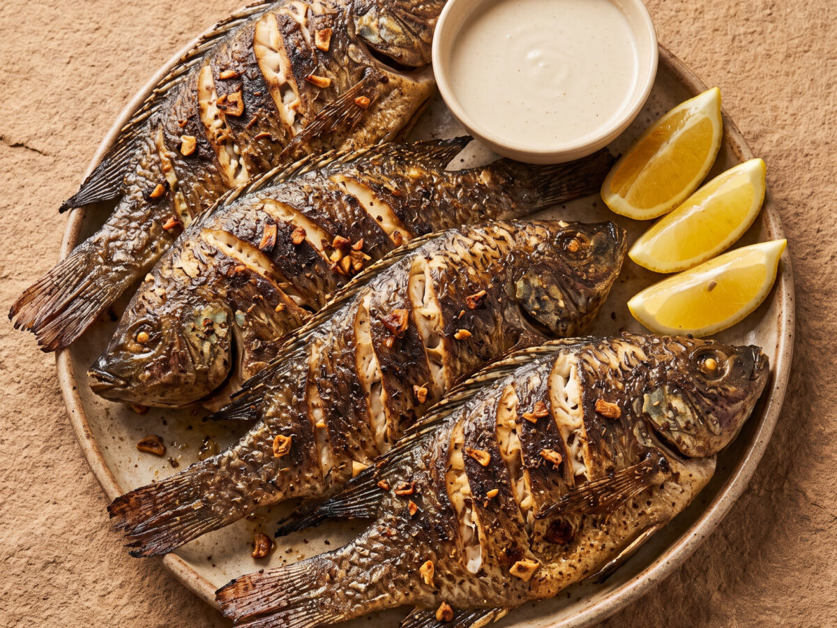 Bulti mashwi: Niltilapia vom Holzkohlegrill
