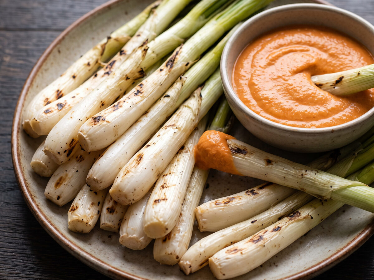 Calçots a la brasa mit Salsa de calçots