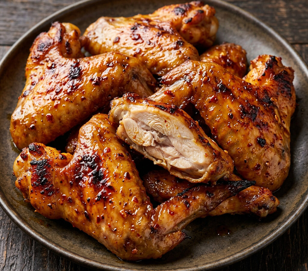 Cánh gà nướng sa tế vom Holzkohlegrill