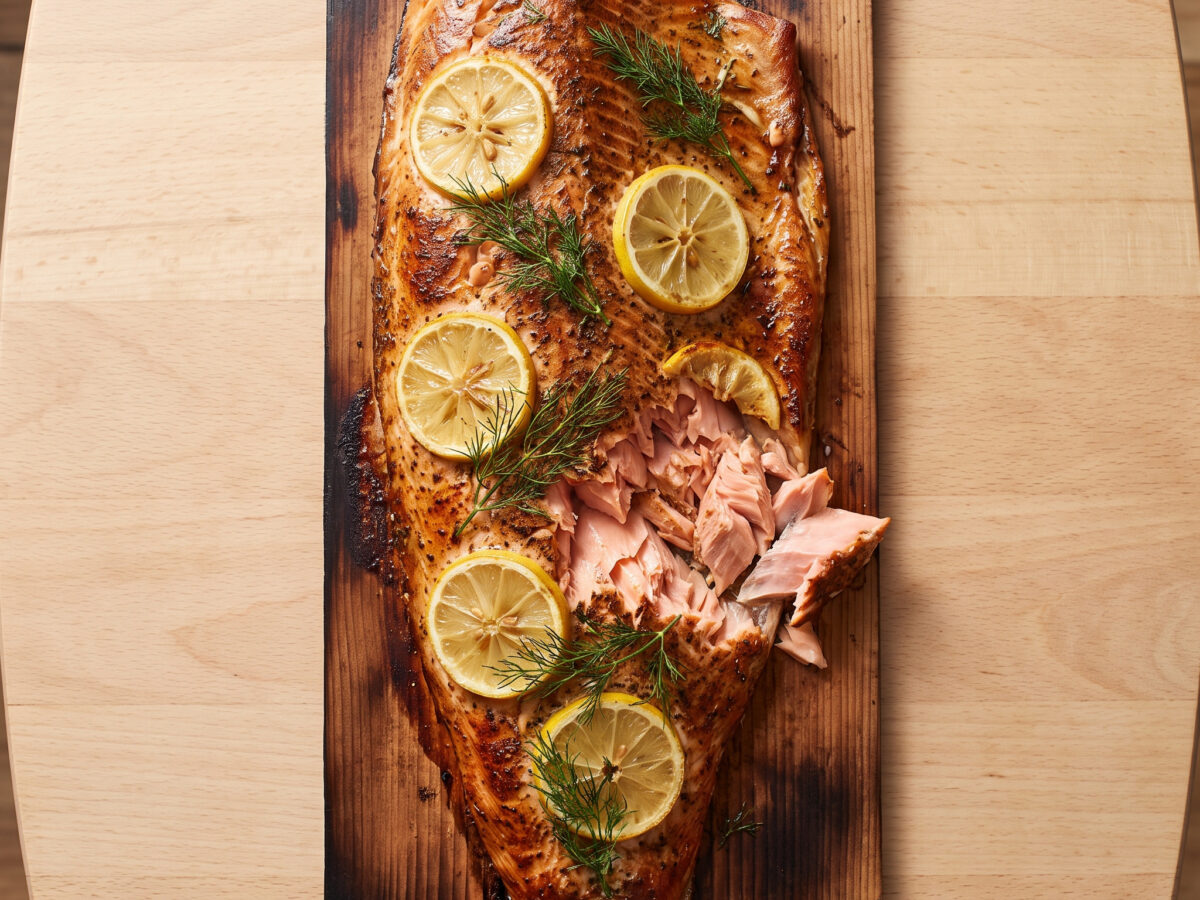 Cedar-Plank-Lachs aus dem pazifischen Nordwesten