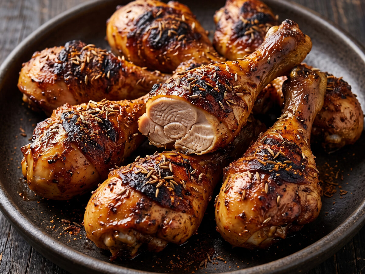 Chinesische Kreuzkümmel-Hähnchenunterkeulen vom Grill