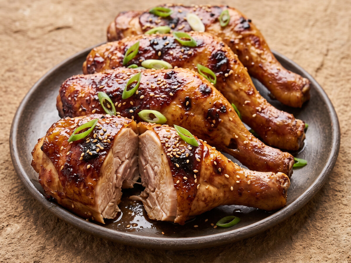 Chinesische Soja-Honig-Grillhähnchenkeulen