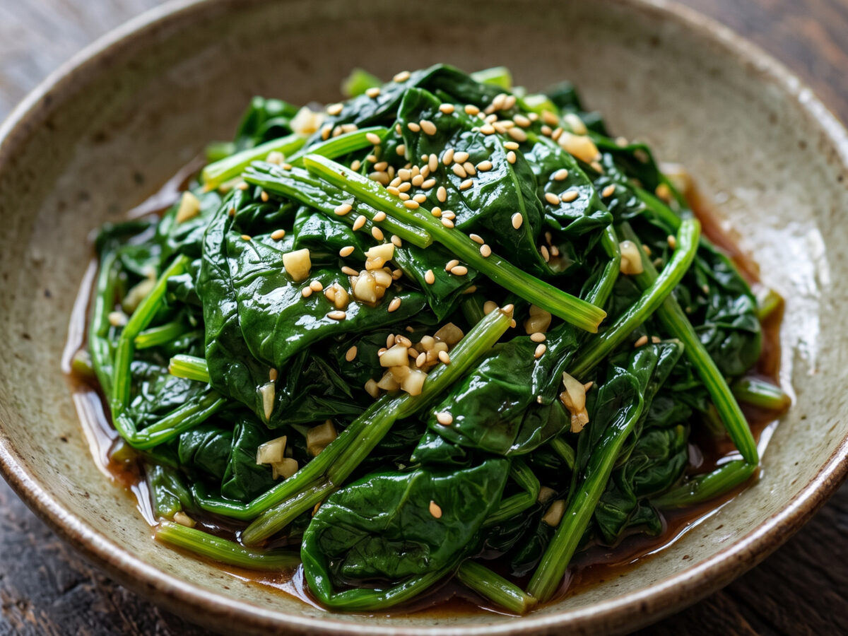 凉拌菠菜 für die chinesische Grilltafel