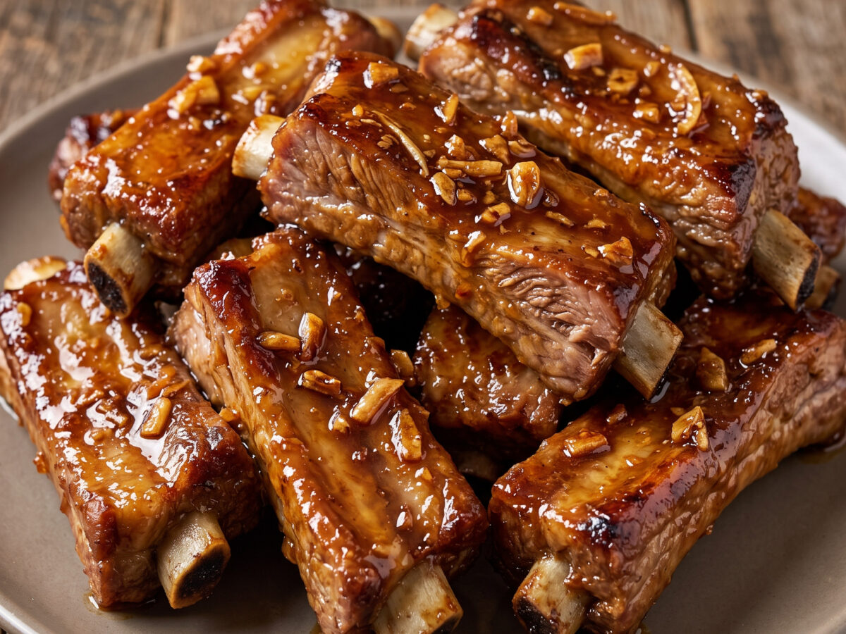 Costillas al ajo mit Agavensauce vom Grill