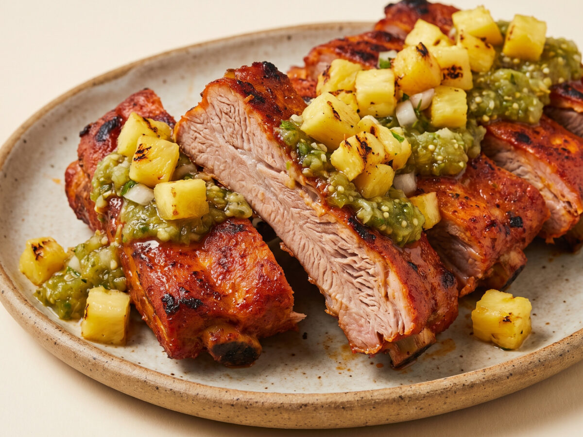 Costillas de cerdo al pastor vom Grill