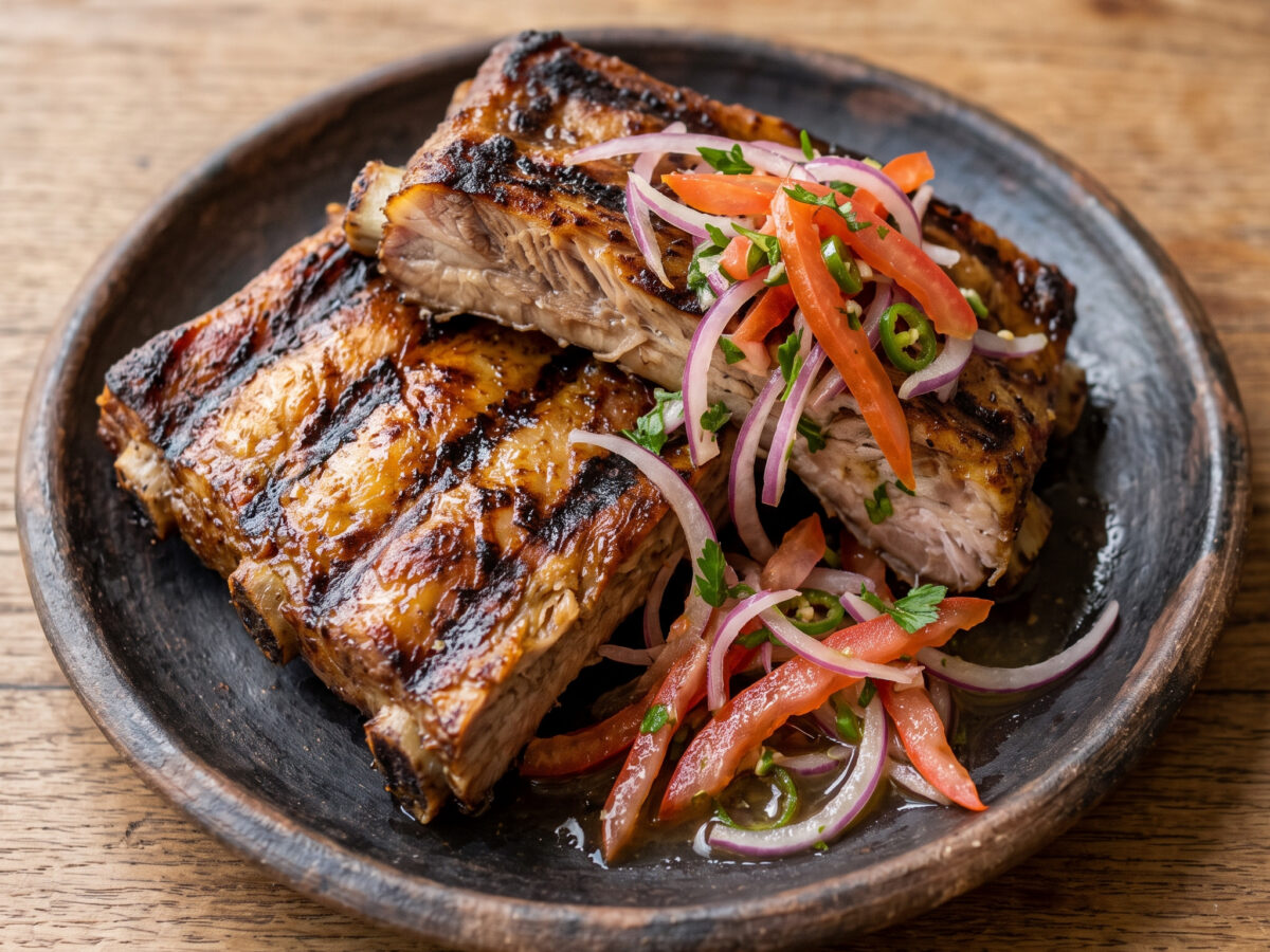 Costillas de cerdo mit Salsa Criolla