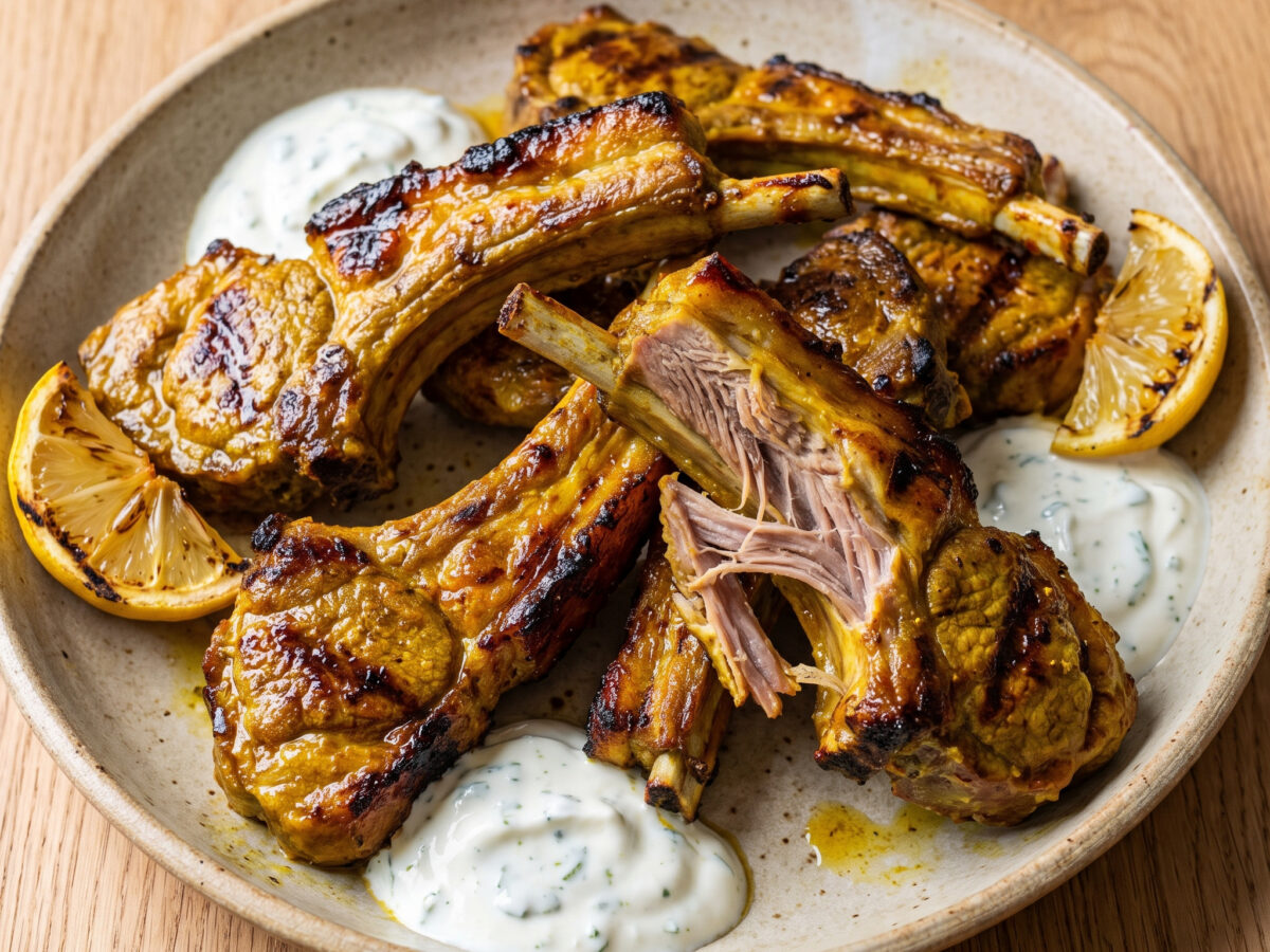 Curried Lamb Ribbetjies vom Braai