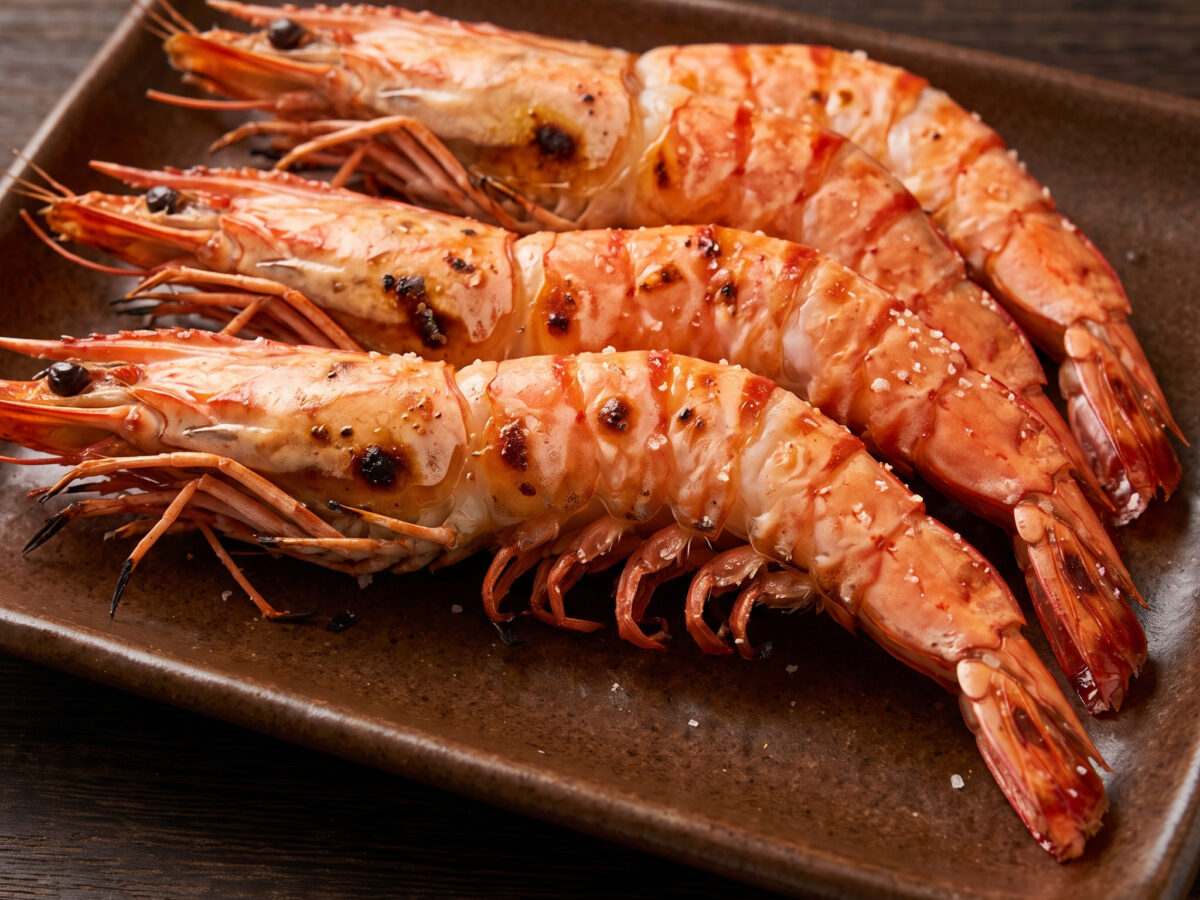 Ebi no shioyaki vom Grill