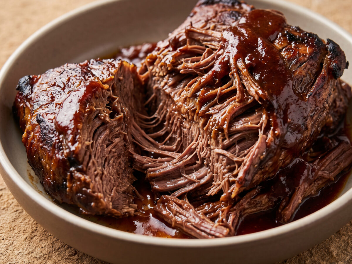 Effiloché de bœuf au barbecue