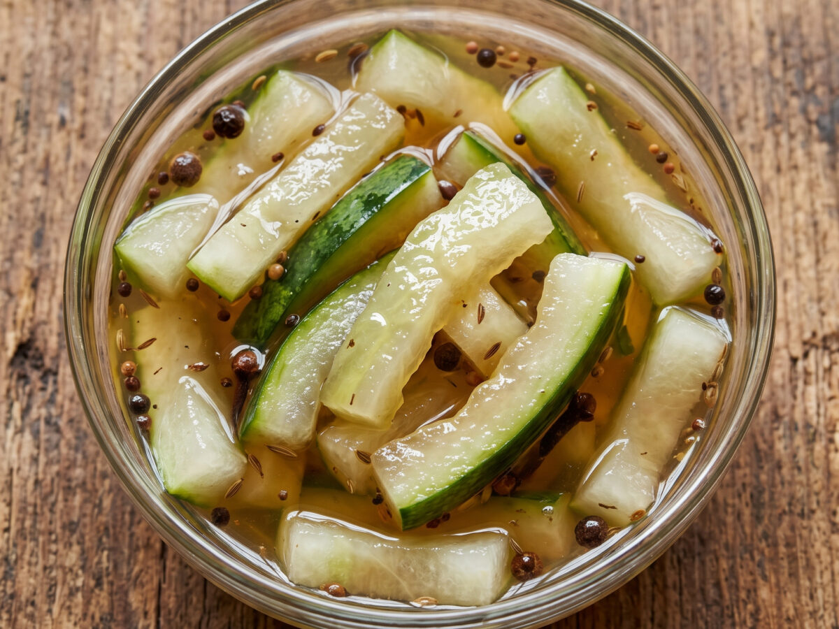 Süß-säuerliche Wassermelonenrinde zum BBQ