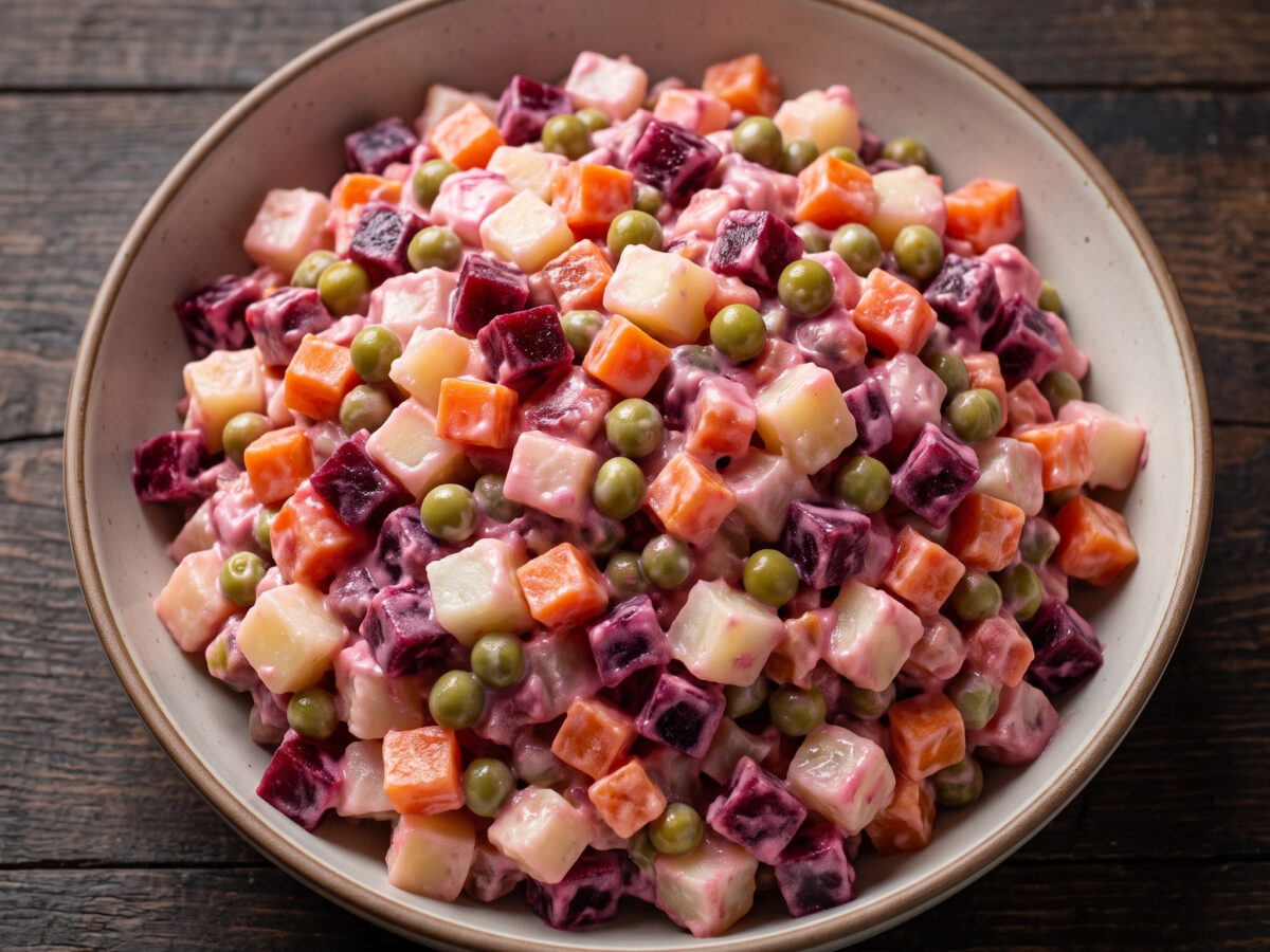 Kühle Beilage mit Farbe und Biss