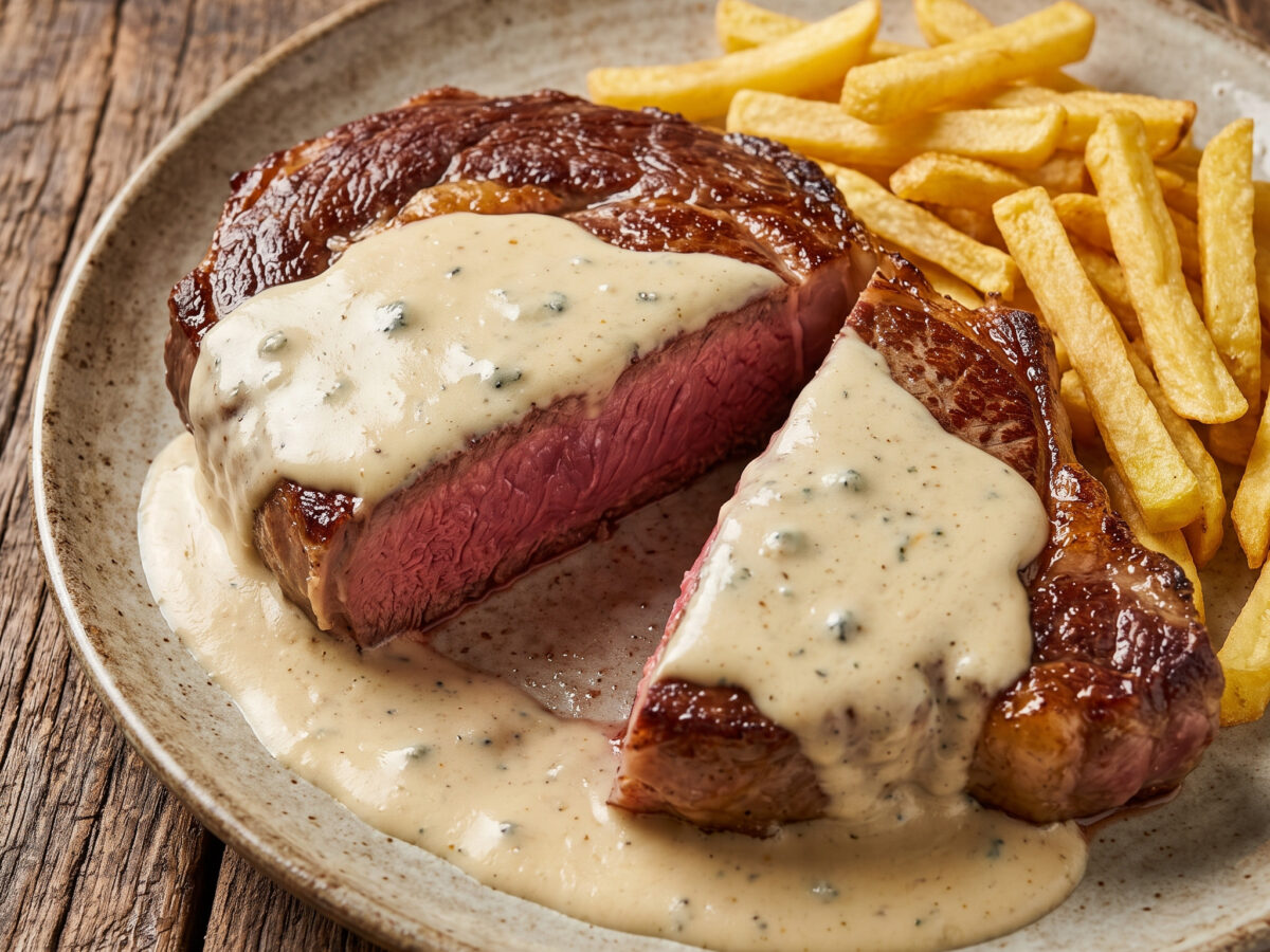 Entrecot al Cabrales von der Grillplancha