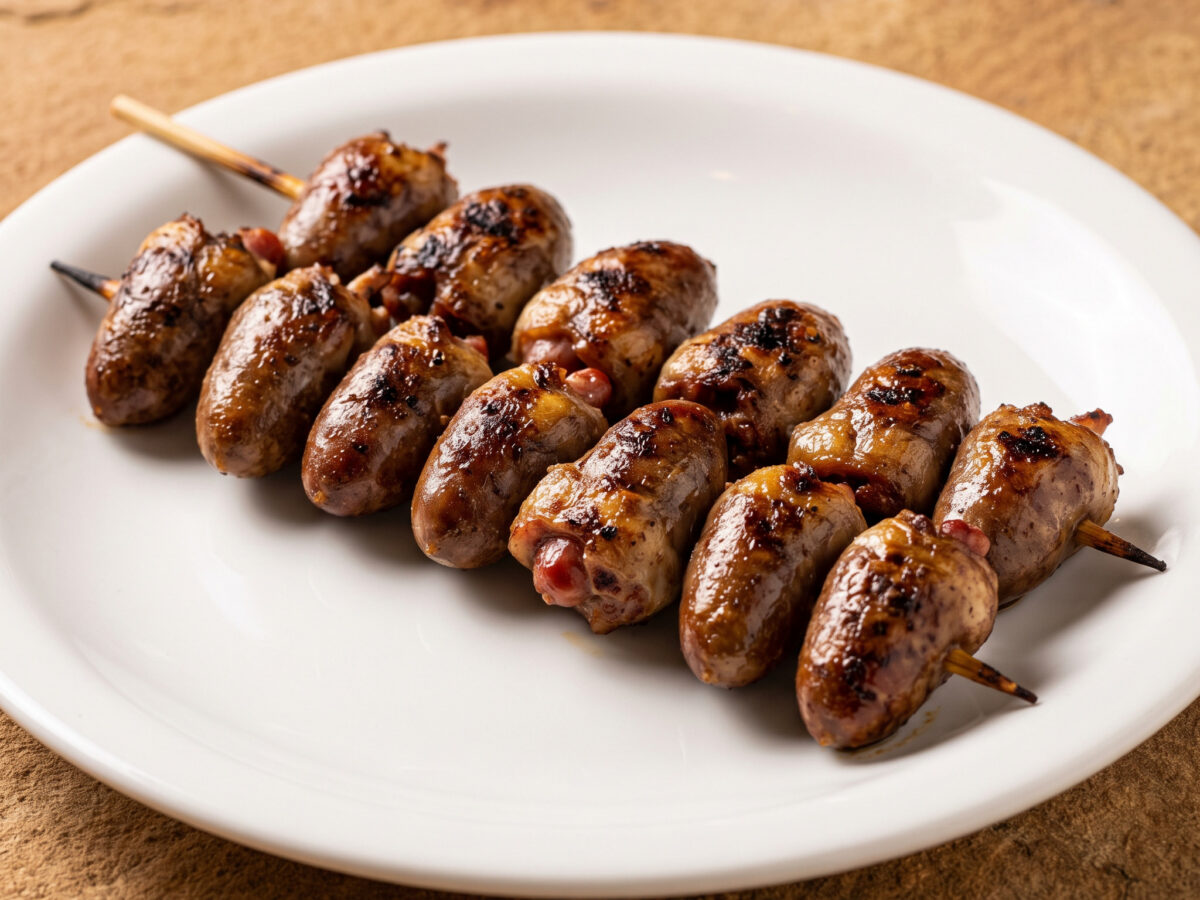 Espetinho de coração de frango