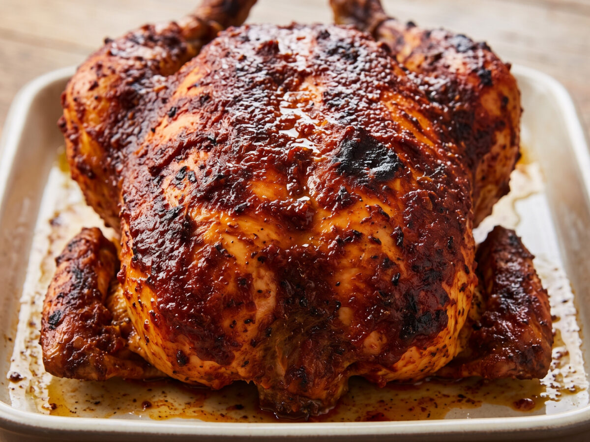 Ganzes tunesisches Harissa-Hähnchen vom Grill