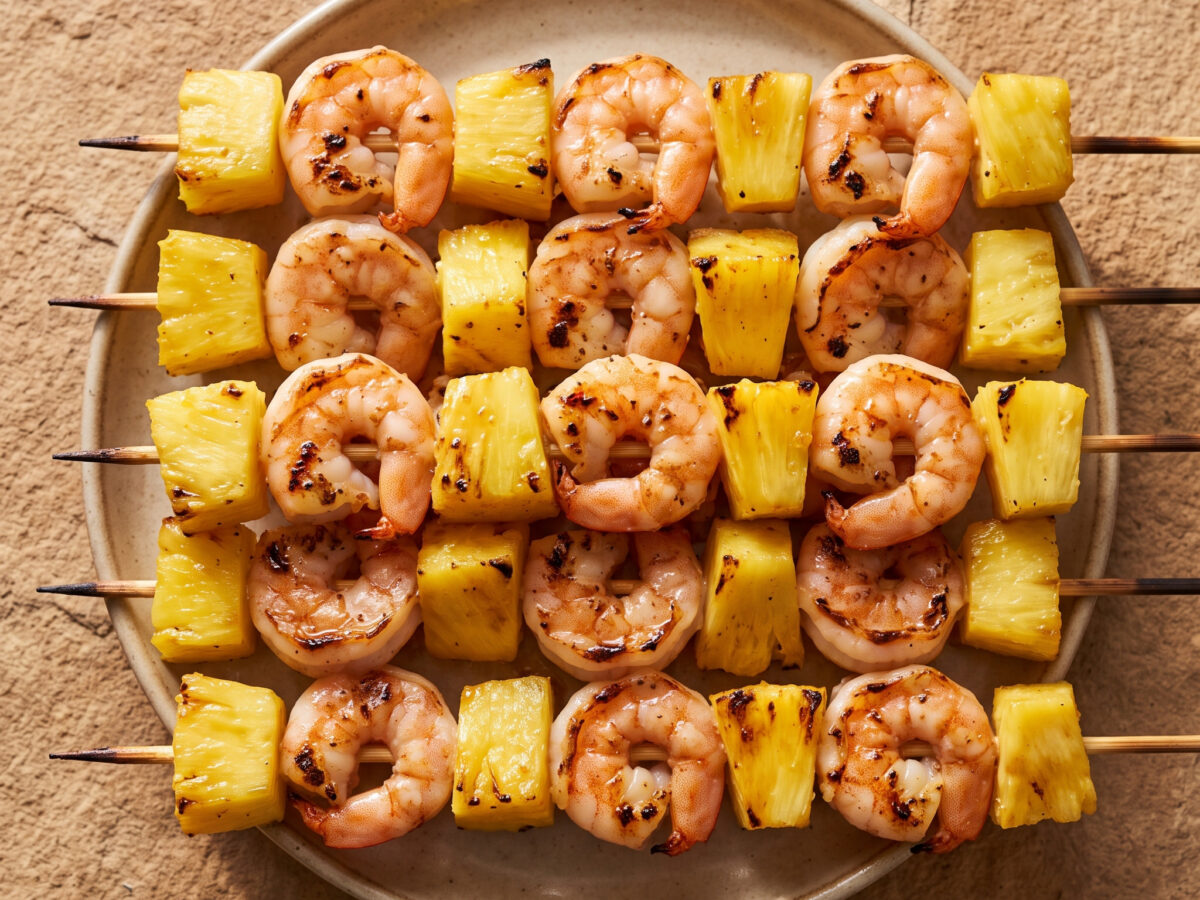 Garnelen-Ananas-Kabobs vom Grill