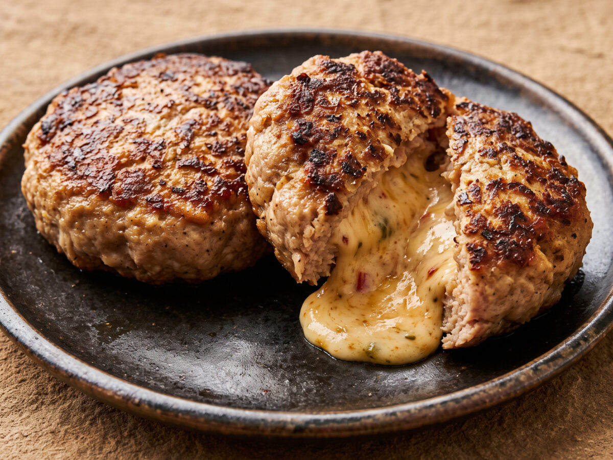 Gefüllte Turkey-Patties mit Pepper Jack vom Grill