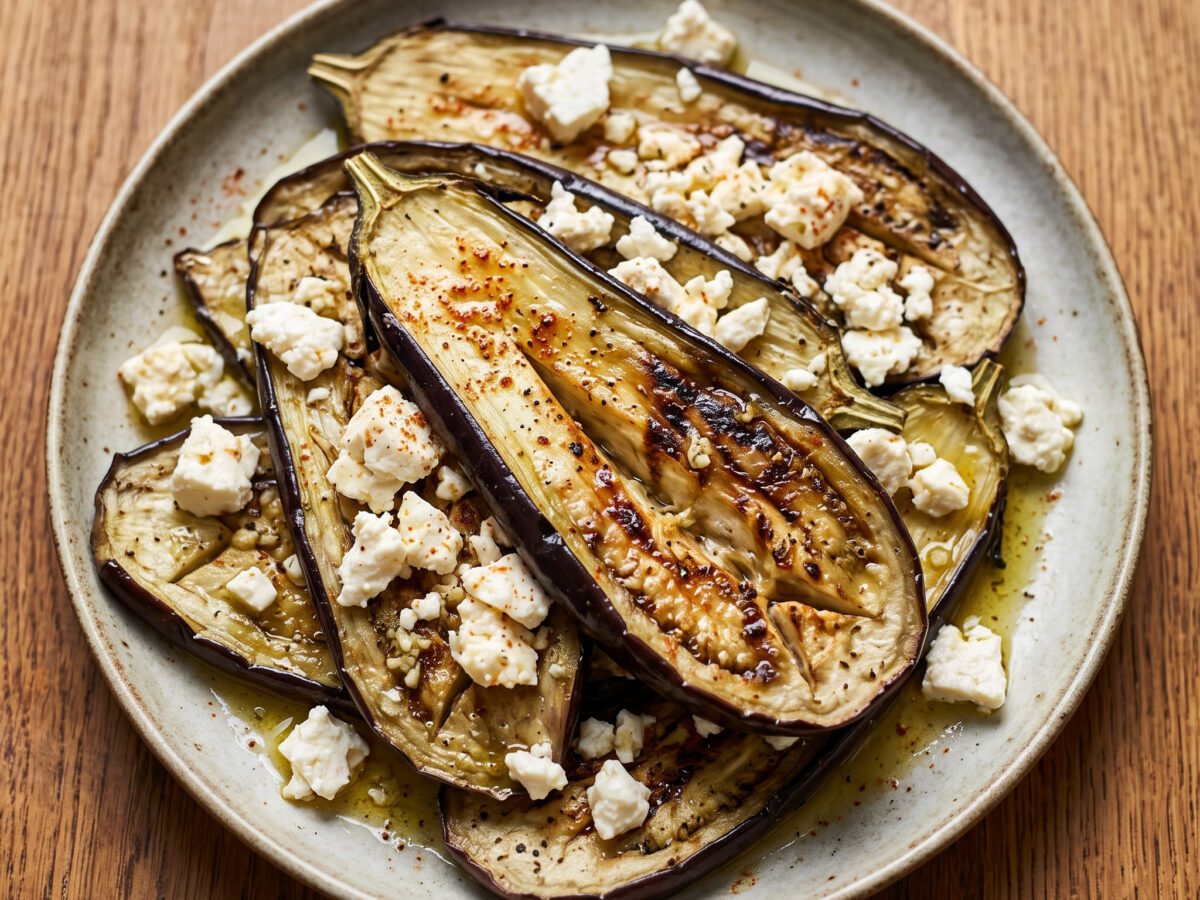 Rauchige Aubergine, cremiger Feta