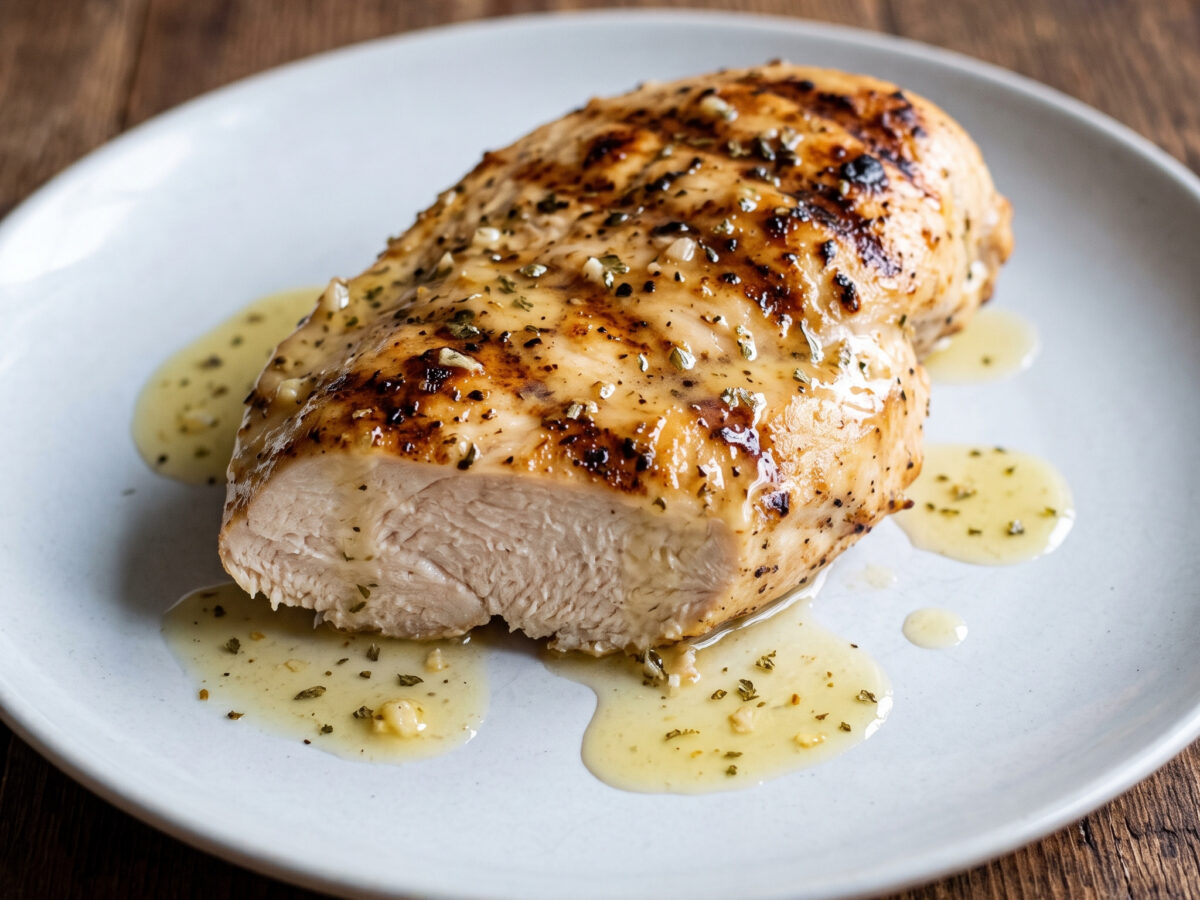 Gegrillte griechische Hähnchenbrust mit Ladolemono