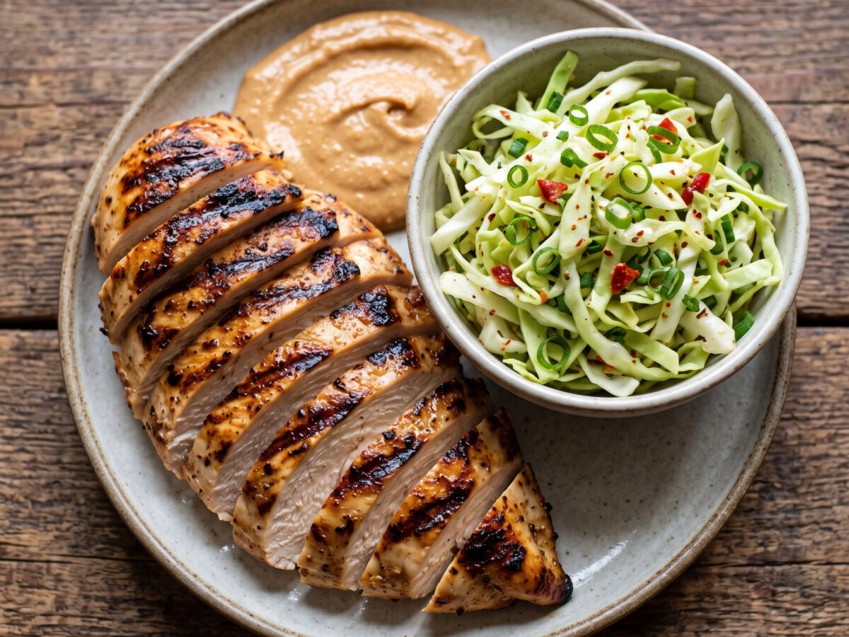 Gegrillte Hähnchenbrust mit Erdnusscreme