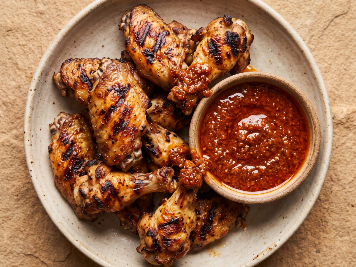 Hähnchenflügel mit kanarischem Mojo picón vom Grill