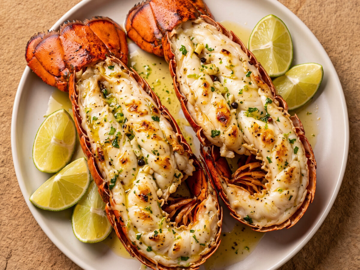 Gegrillte Hummerschwänze mit Limettenbutter