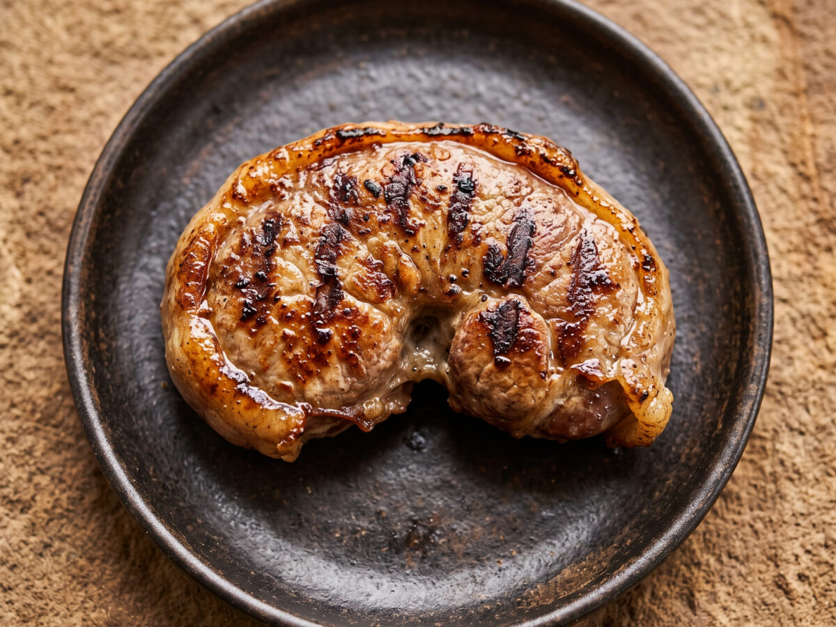 Gegrillte Kalbsniere im Fettmantel