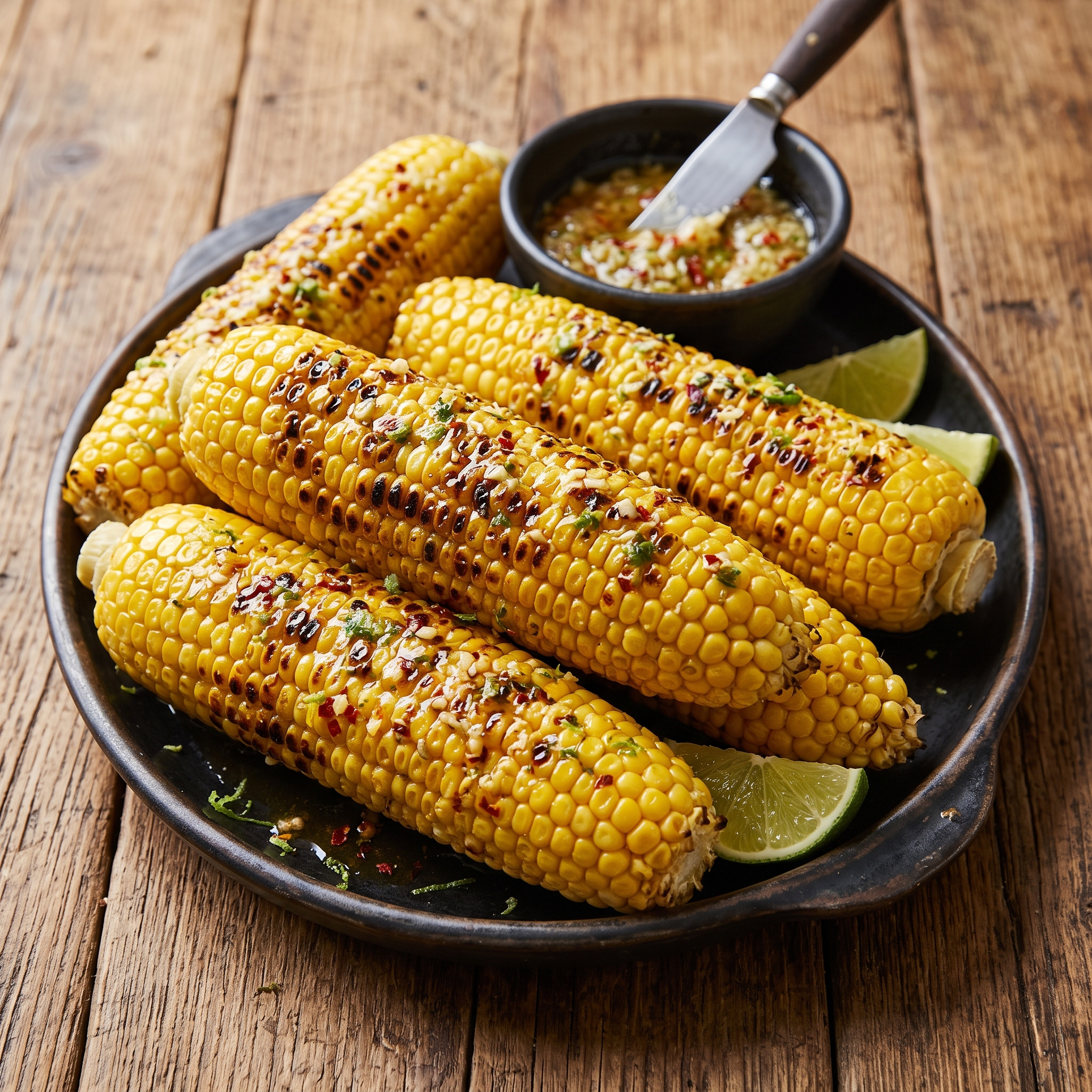 Gegrillte Maiskolben mit Chili-Limetten-Butter