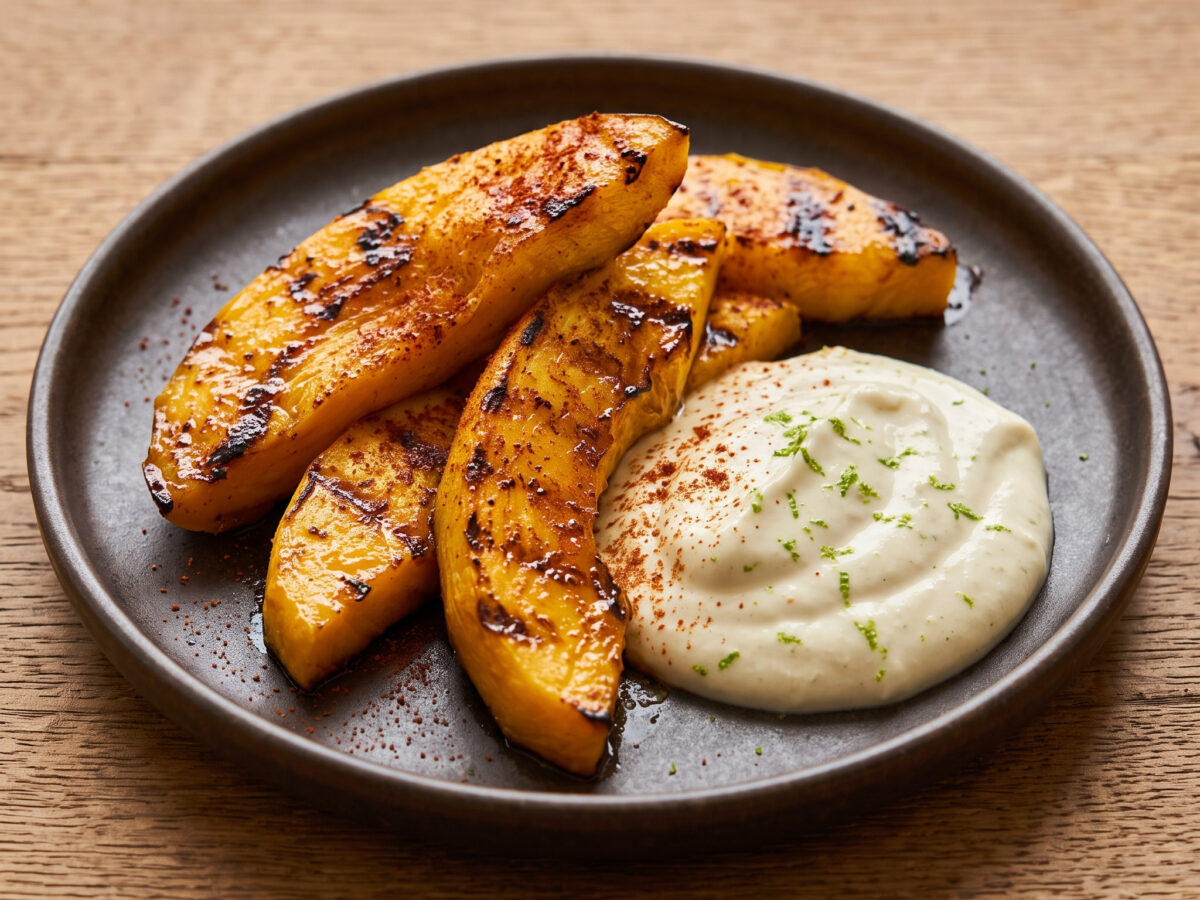 Gegrillte Mango mit Limettenjoghurt