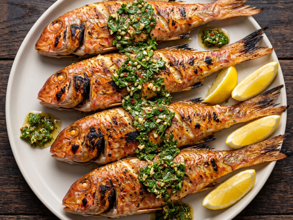 Rotbarbe mit marokkanischer Chermoula vom Grill