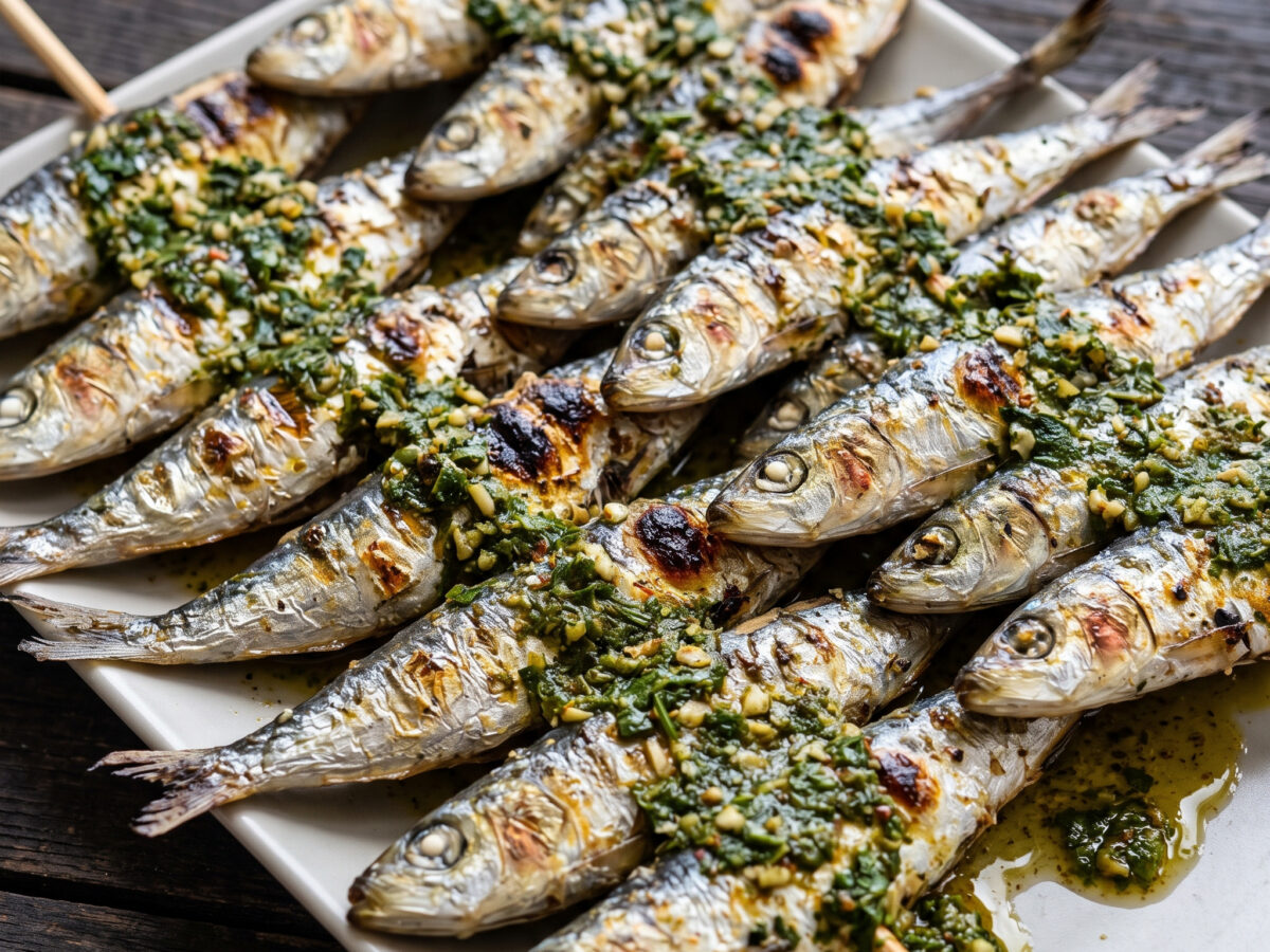 Sardinenspieße mit Chermoula vom Holzkohlegrill