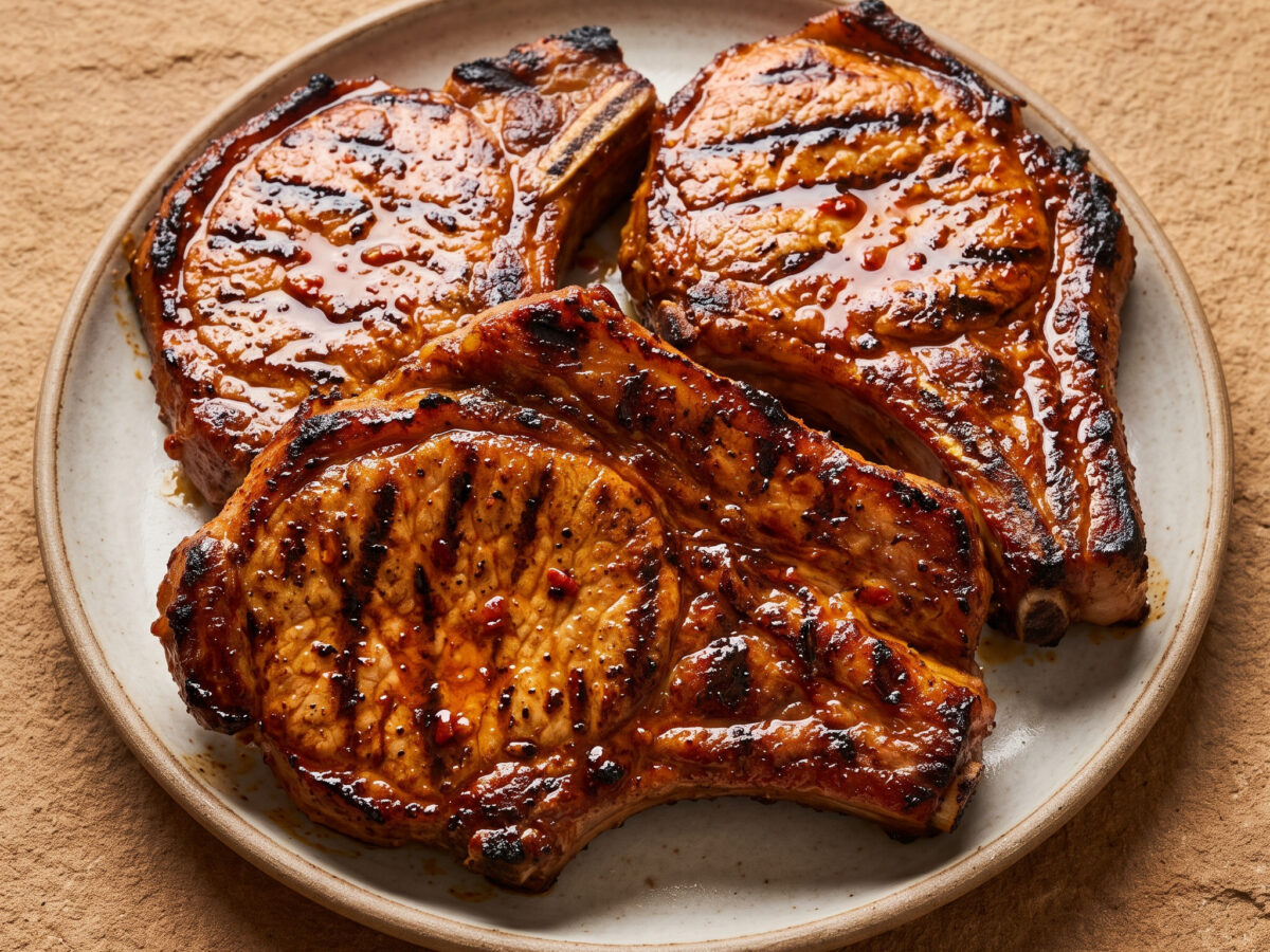 Gegrillte Schweinekoteletts mit Ata-Rodo-Marinade