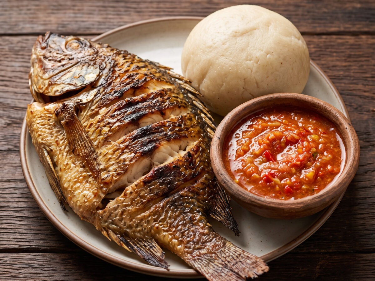 Ghanaische Tilapia vom Holzkohlegrill