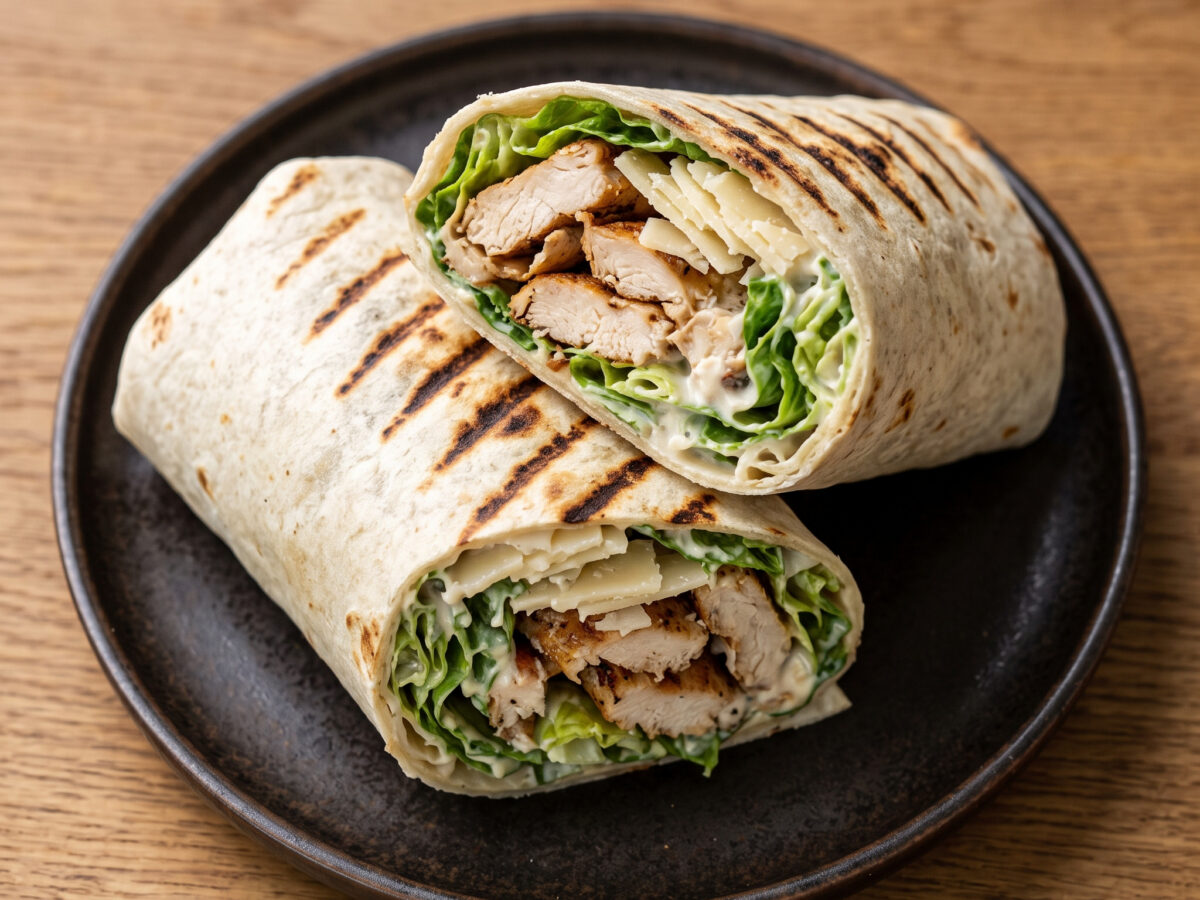 Gegrillter Chicken-Caesar-Wrap