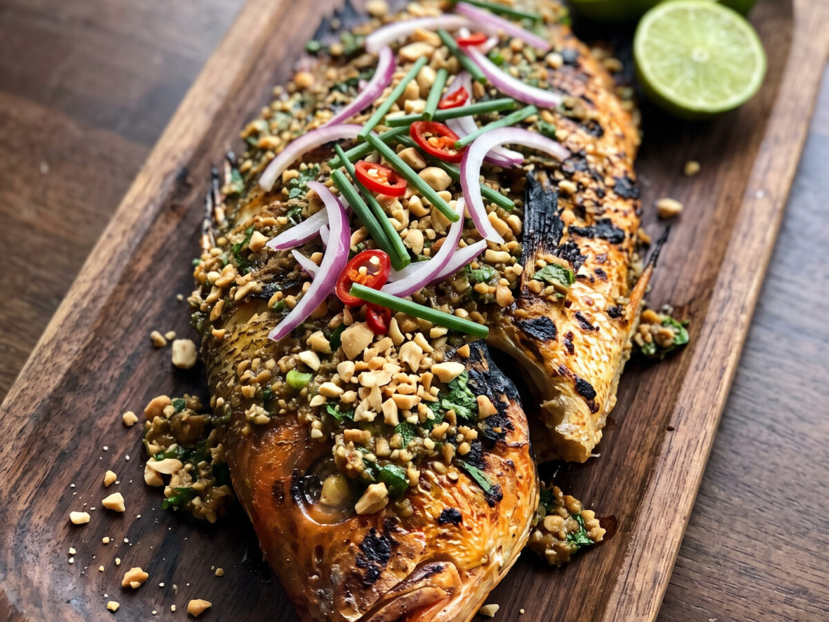 Houstoner Grillfisch mit vietnamesischem Erdnuss-Pesto